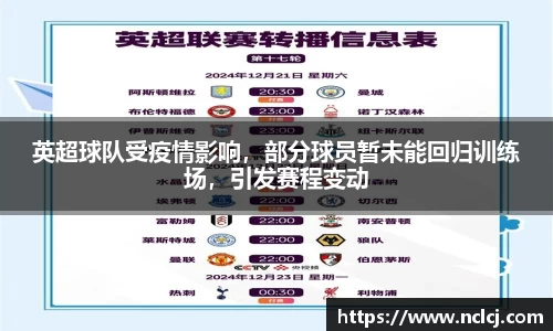 英超球队受疫情影响，部分球员暂未能回归训练场，引发赛程变动